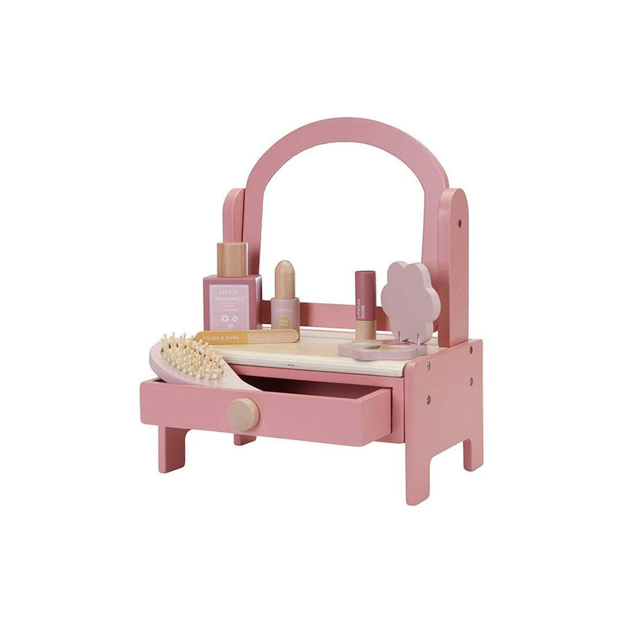 Little Dutch Wooden Vanity Table - Flowers + Butterflies - Pink-Role Play- | Natural Baby Shower