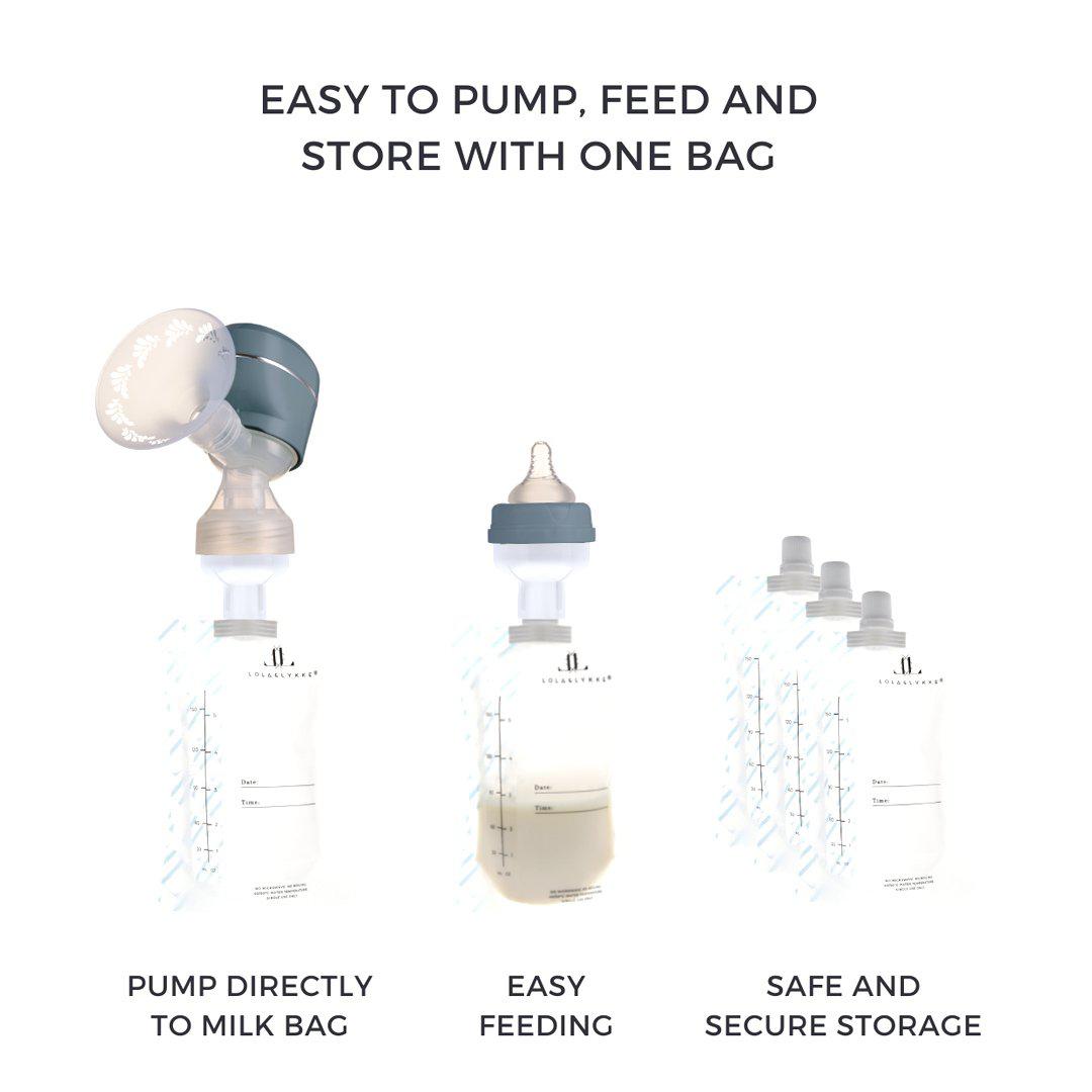 Lola&Lykke Milk Storage Bags - 30 Pack-Breast Pump Accessories- | Natural Baby Shower