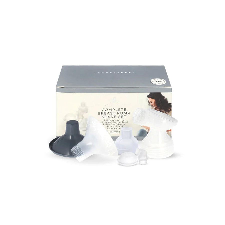 Lola&Lykke Complete Spare Part Set - Clear/White-Breast Pump Accessories-Clear/White-21mm | Natural Baby Shower
