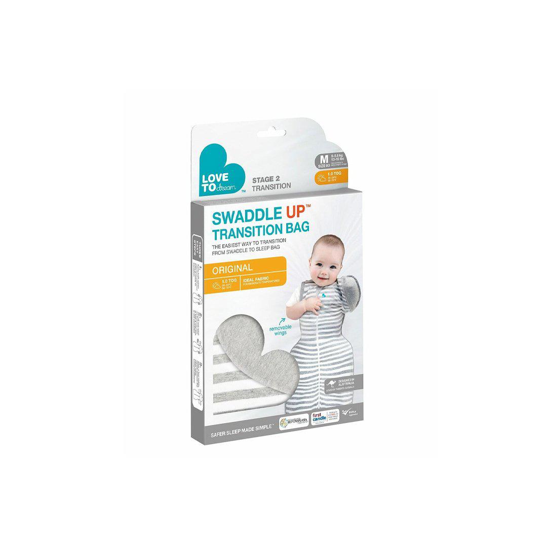 Love To Dream Swaddle Up Transition Bag Original - Grey - TOG 1.0-Sleepsack Swaddles-Grey-M | Natural Baby Shower