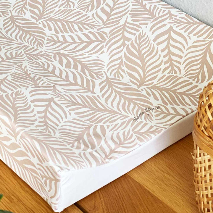 Mama Shack Anti Roll Changing Mat - Linear Leaf / Blush Pink-Changing Mats- | Natural Baby Shower