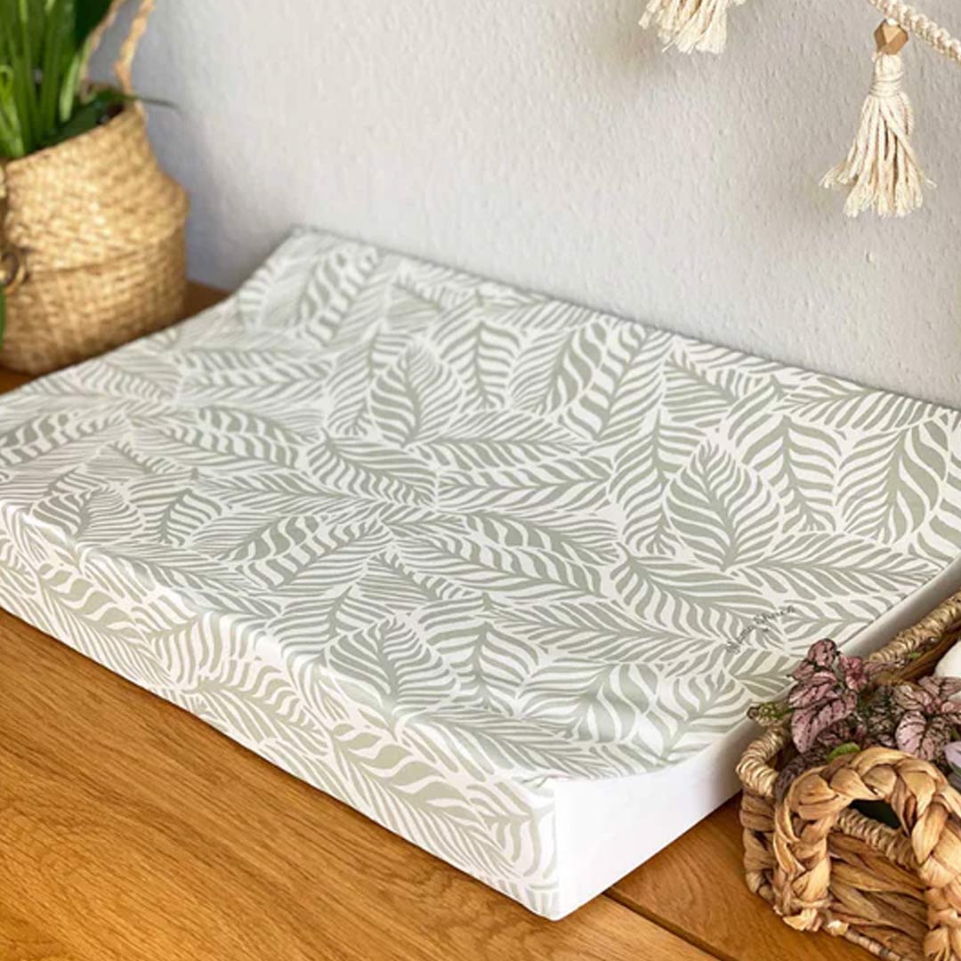Mama Shack Anti Roll Changing Mat - Linear Leaf / Sage-Changing Mats- | Natural Baby Shower