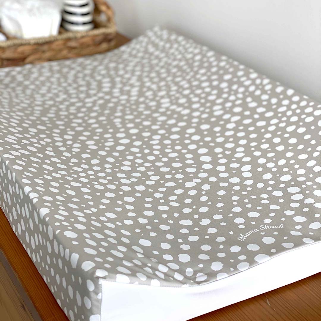 Mama Shack Anti Roll Changing Mat - Taupe Spotty-Changing Mats- | Natural Baby Shower