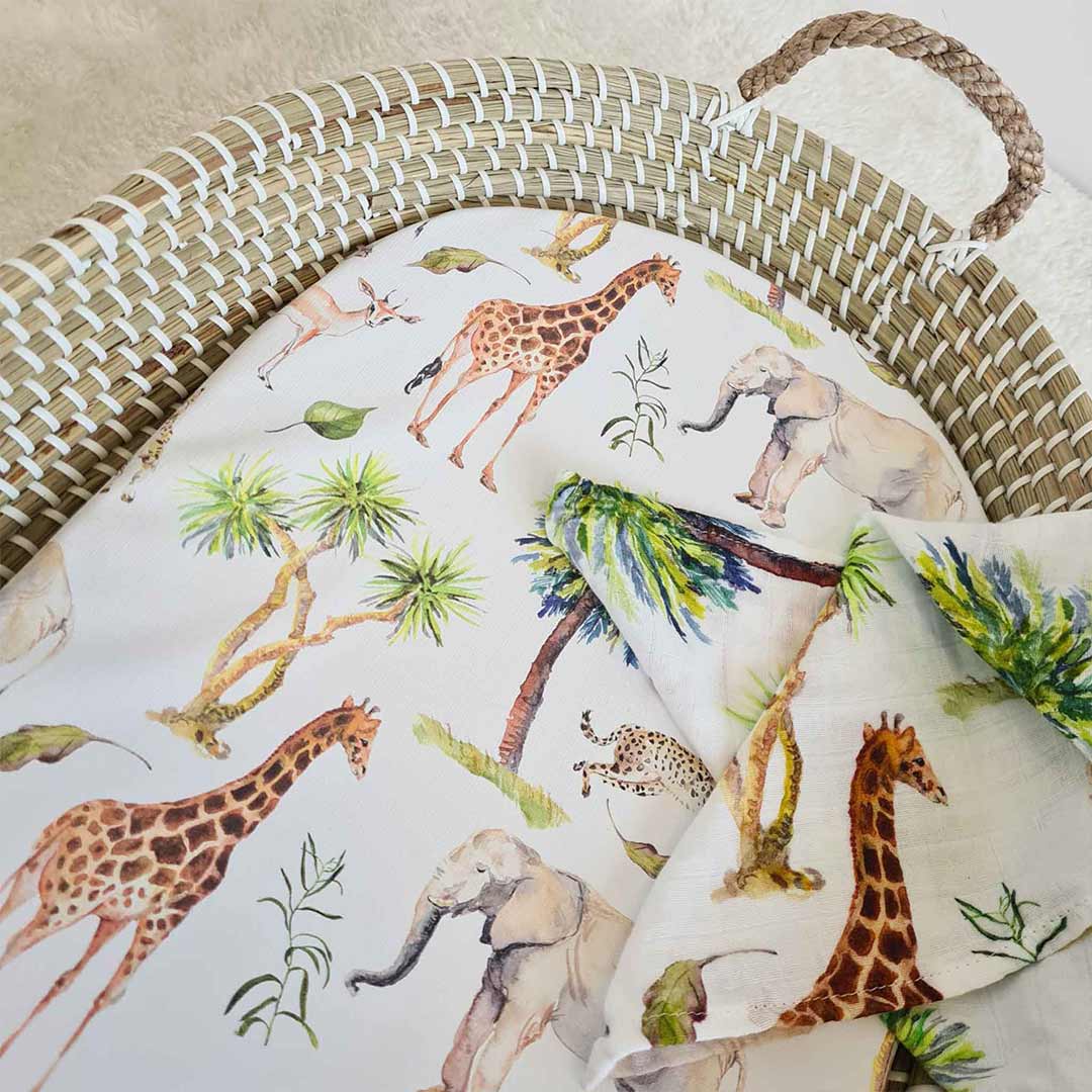 Mama Shack Changing Basket Liner - Wild Safari-Changing Liners- | Natural Baby Shower