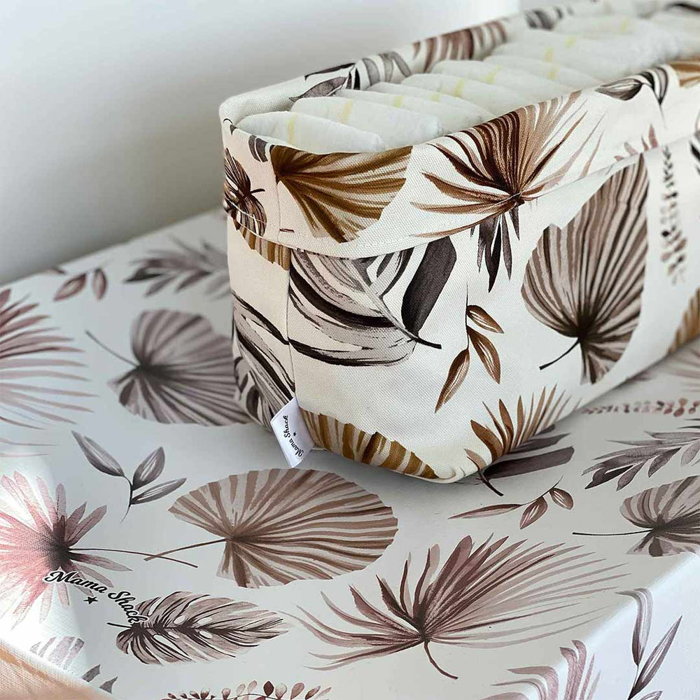 Mama Shack Nappy Caddy - Boho Palms-Nappy Laundry + Storage- | Natural Baby Shower