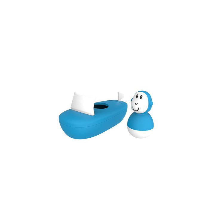 MatchStick Monkey Bathtime Boat Set - Blue-Bath Toys- | Natural Baby Shower