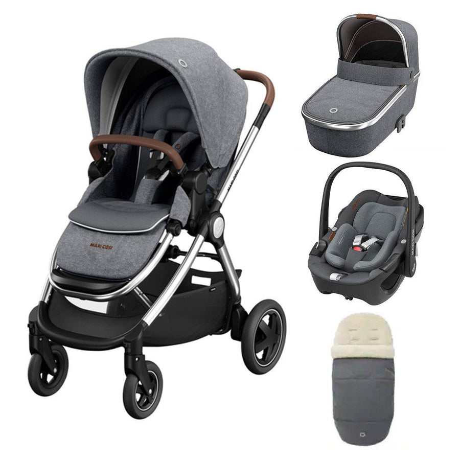 Maxi-Cosi Adorra Luxe Pebble 360 Travel System - Twillic Grey-Travel Systems- | Natural Baby Shower