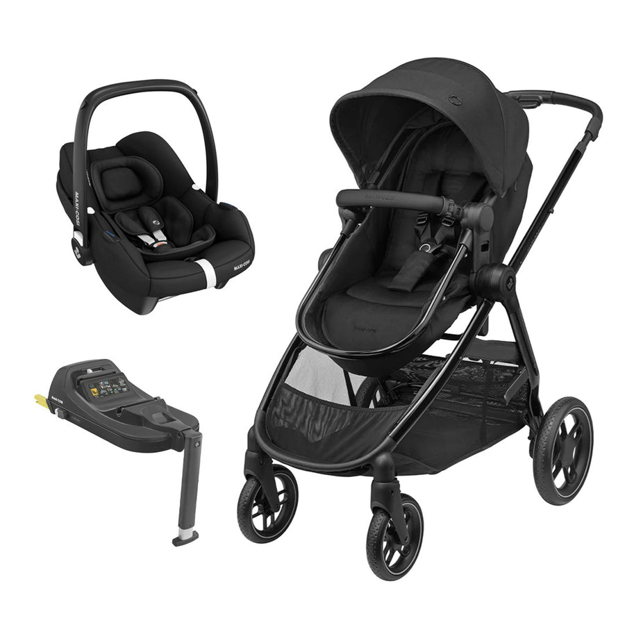 Maxi-Cosi Zelia Luxe 2-in-1 Pushchair + Base Travel System - Twillic Black-Travel Systems- | Natural Baby Shower