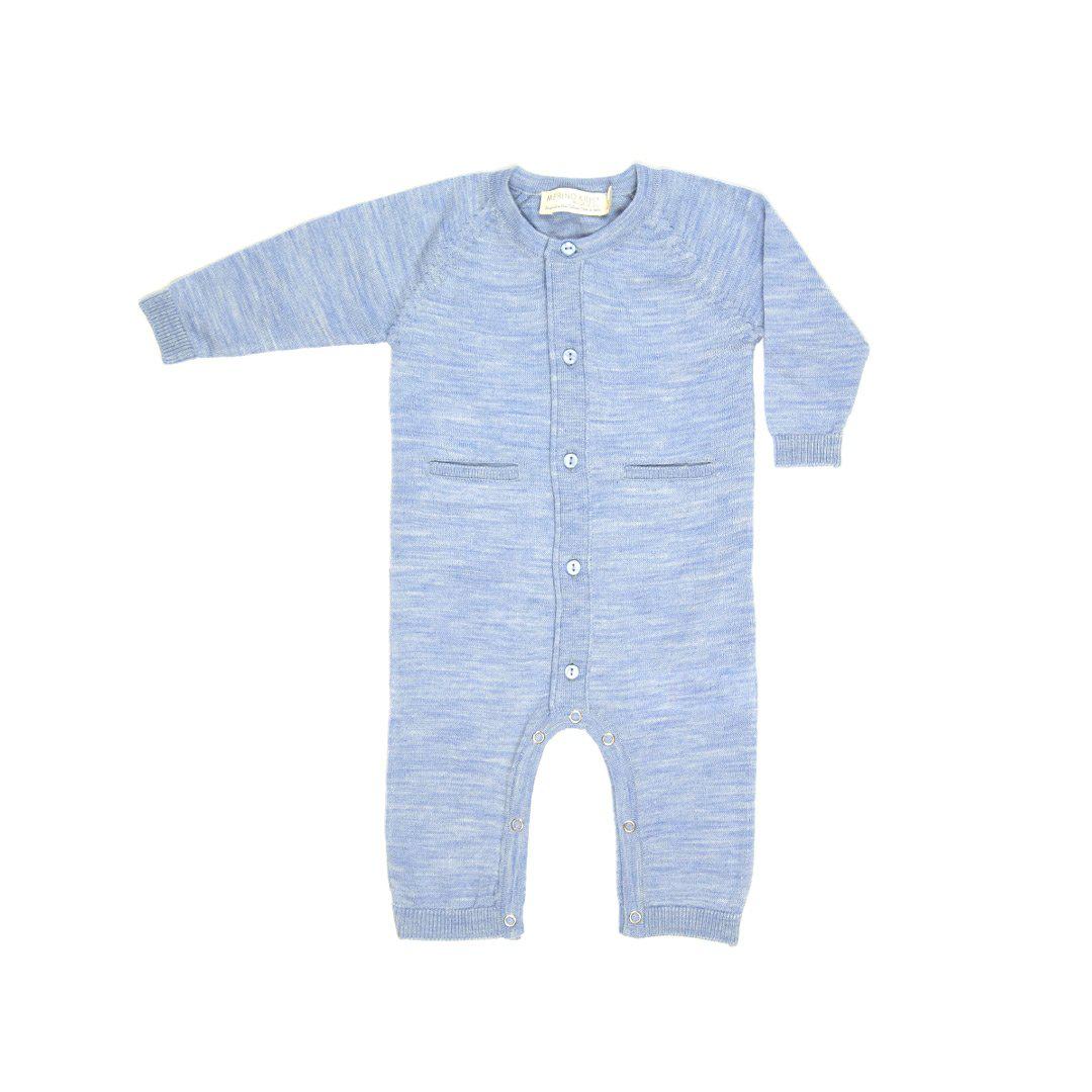 Merino Kids All-In-One Button Through Bodysuit - Sky Blue-Bodysuits-Sky Blue-0-3m | Natural Baby Shower