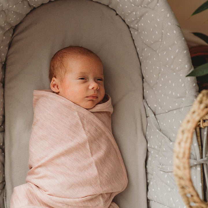 Merino Kids Cocooi Babywrap - Misty Rose-Shaped Swaddles-Misty Rose-0-3m | Natural Baby Shower