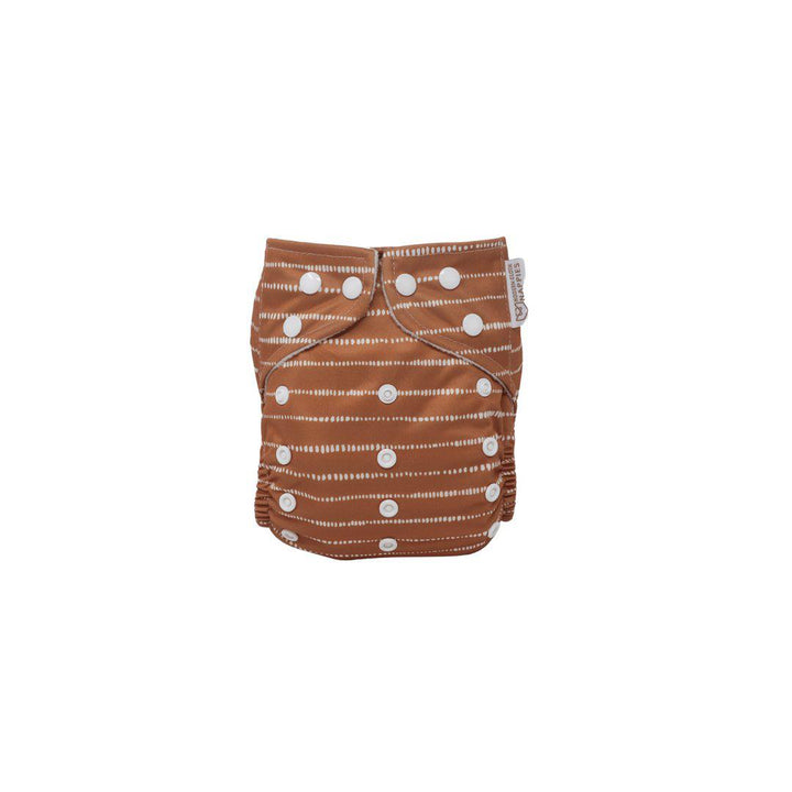 Modern Cloth Nappies Pearl Pocket Nappy - Dune in Tan with White-Nappies-Dune in Tan with White-One Size Fits Most | Natural Baby Shower