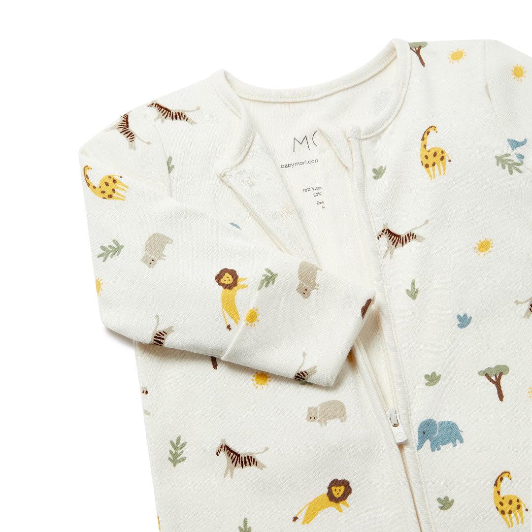 MORI Clever Zip Sleepsuit - Safari-Sleepsuits-Safari-NB | Natural Baby Shower