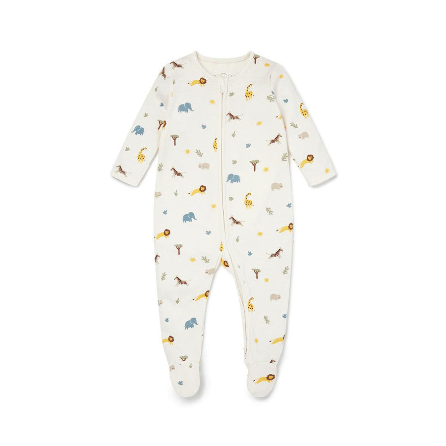 MORI Clever Zip Sleepsuit - Safari-Sleepsuits-Safari-NB | Natural Baby Shower