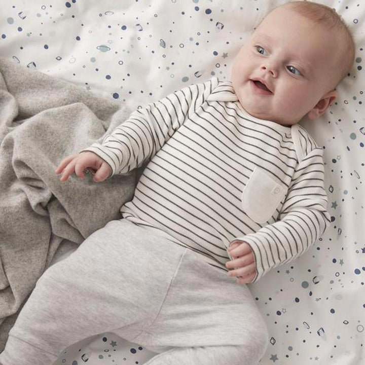 MORI Everyday T-Shirt - Grey Stripe-Tops-NB-Grey Stripe | Natural Baby Shower