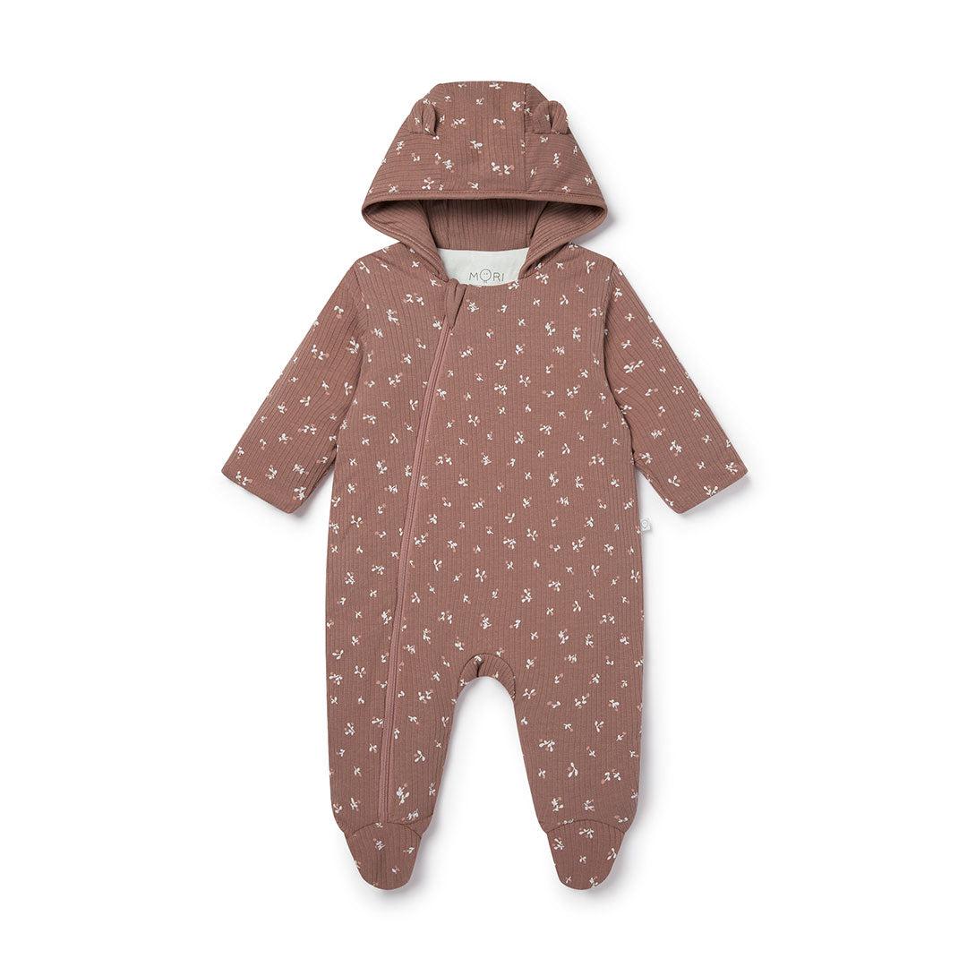 MORI Floral Ribbed Pramsuit - Purple Floral-Pramsuits-Purple Floral-0-3m | Natural Baby Shower