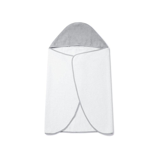 MORI Hooded Toddler Bath Towel - White + Grey-Bath Towels-White/Grey- | Natural Baby Shower