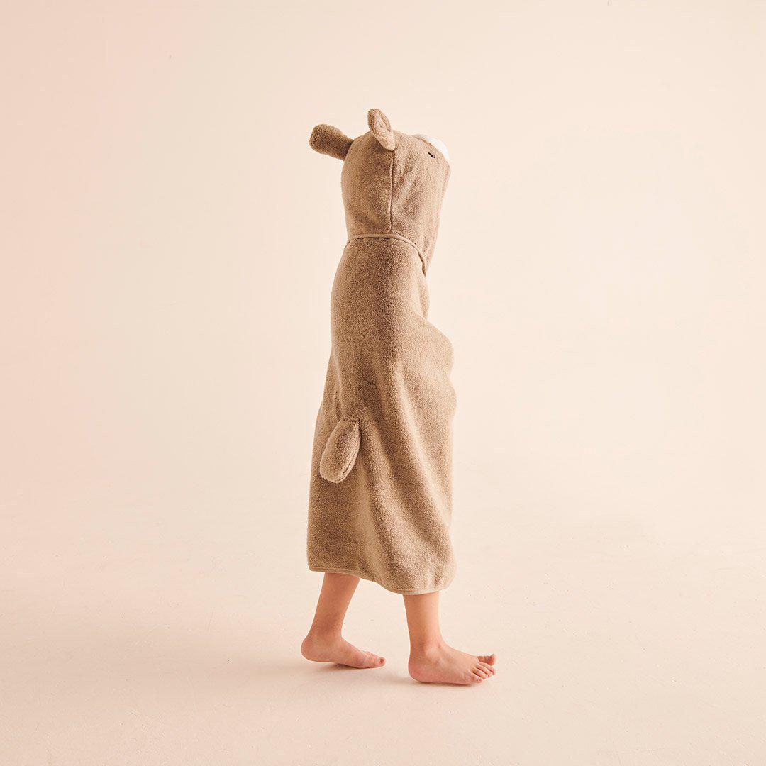 MORI Hooded Baby Bath Towel - Bear - Taupe-Bath Towels-Taupe-One Size | Natural Baby Shower