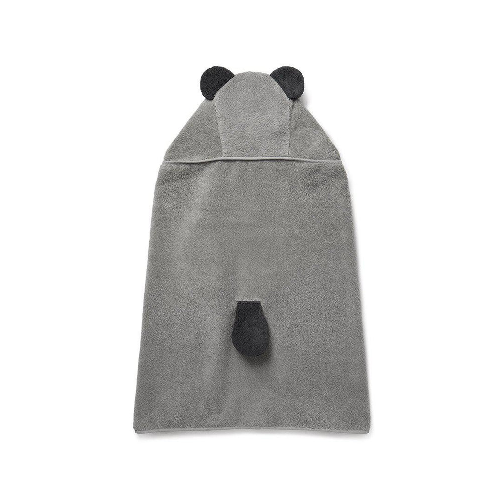 MORI Hooded Toddler Towel - Panda - Grey-Bath Towels-Grey-One Size | Natural Baby Shower