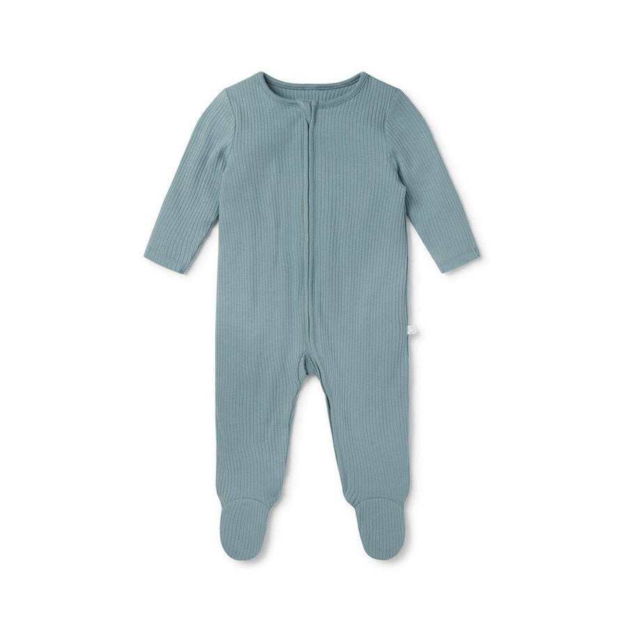 MORI Ribbed Clever Zip Sleepsuit - Blue-Sleepsuits-Blue-NB | Natural Baby Shower