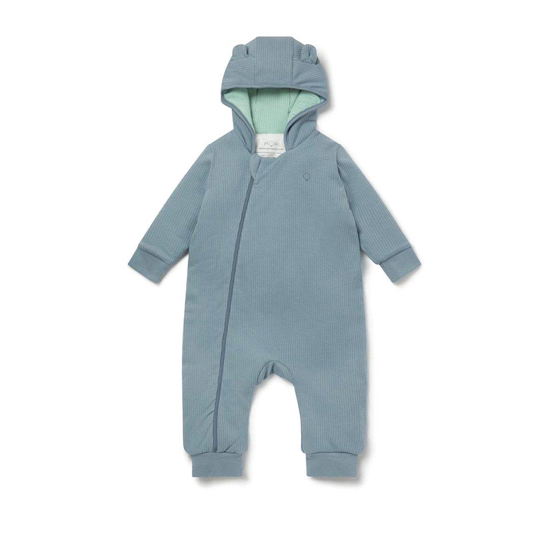 MORI Ribbed Snugsuit - Sky + Mint-Snugglesuits-Sky + Mint-0-3m | Natural Baby Shower