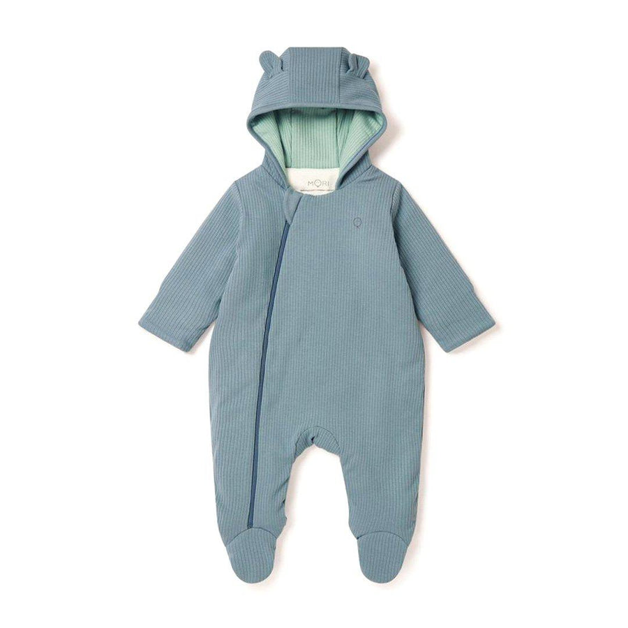 MORI Ribbed Snugsuit - Sky + Mint-Snugglesuits-Sky + Mint-0-3m | Natural Baby Shower