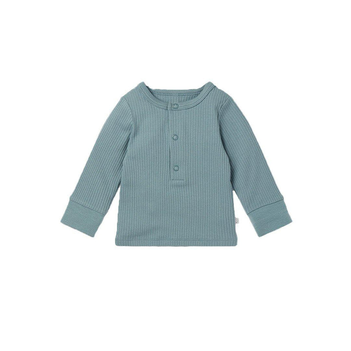 MORI Ribbed Pyjama Set - Blue-Pyjamas-Blue-9-12m | Natural Baby Shower