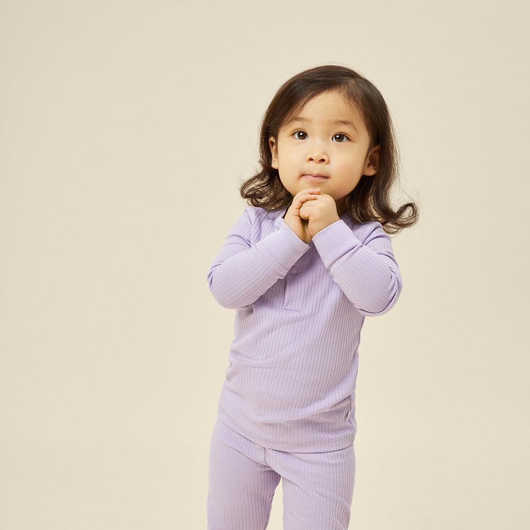 MORI Ribbed Clever Zip Sleepsuit - Purple-Sleepsuits-Purple-0-3m | Natural Baby Shower