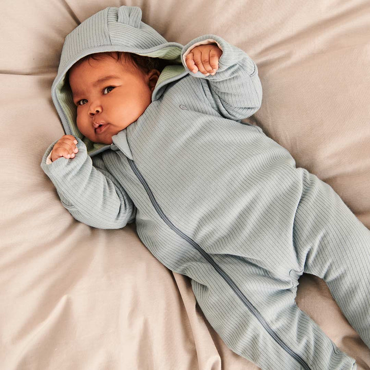 MORI Ribbed Snugsuit - Sky + Mint-Snugglesuits-Sky + Mint-0-3m | Natural Baby Shower