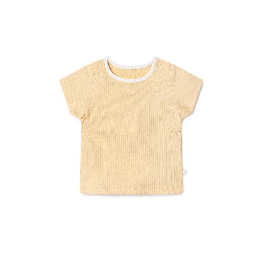 MORI Ribbed T-Shirt - Yellow-Tops-Yellow-0-3m | Natural Baby Shower