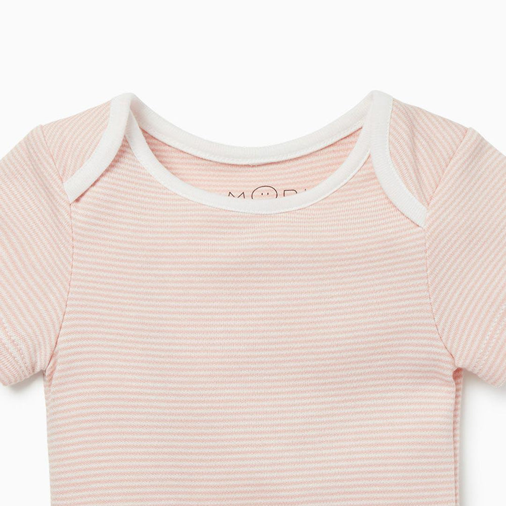 MORI Short Sleeve Bodysuit - Blush-Bodysuits-NB-Blush | Natural Baby Shower