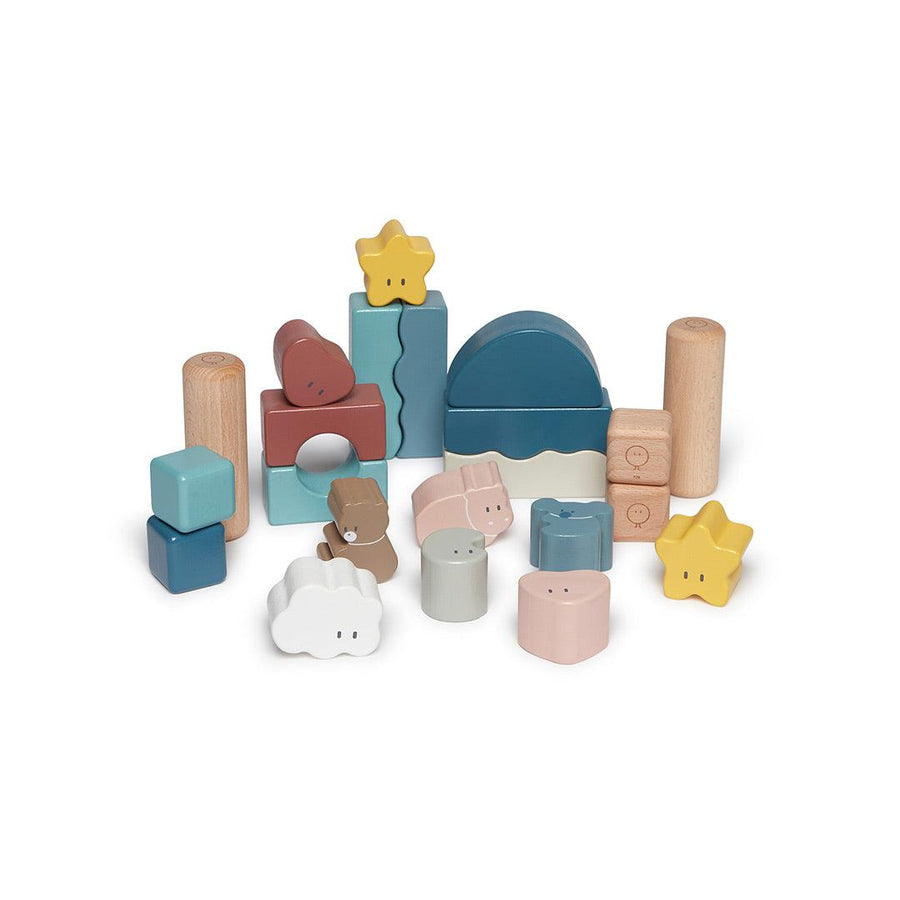 MORI Wooden Building Blocks - Little World-Stacking Toys- | Natural Baby Shower