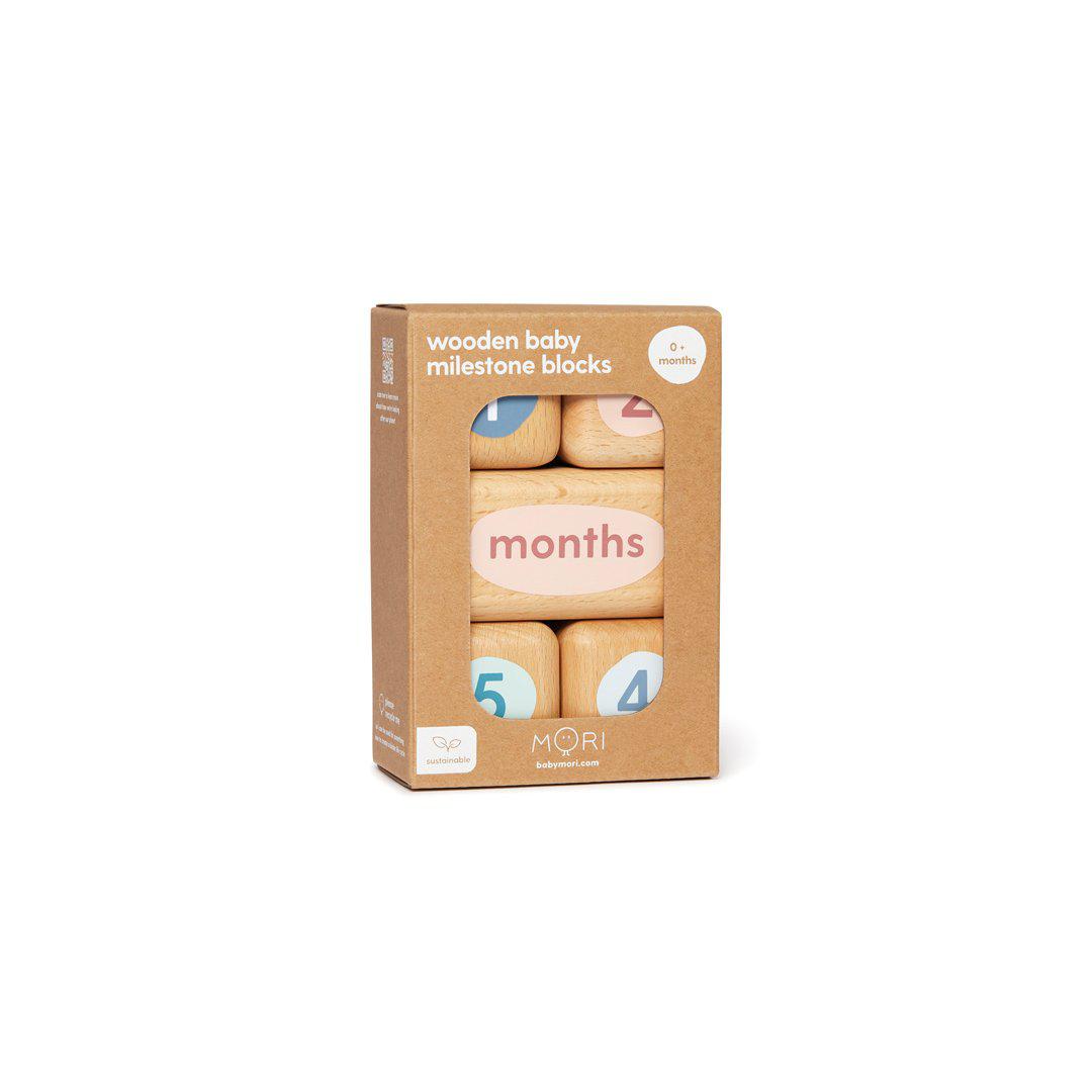 MORI Wooden Milestone Blocks - Multi-Stacking Toys- | Natural Baby Shower