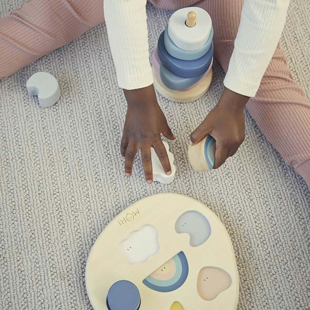 MORI Wooden Stacking Rings - Rainbow-Stacking Toys- | Natural Baby Shower