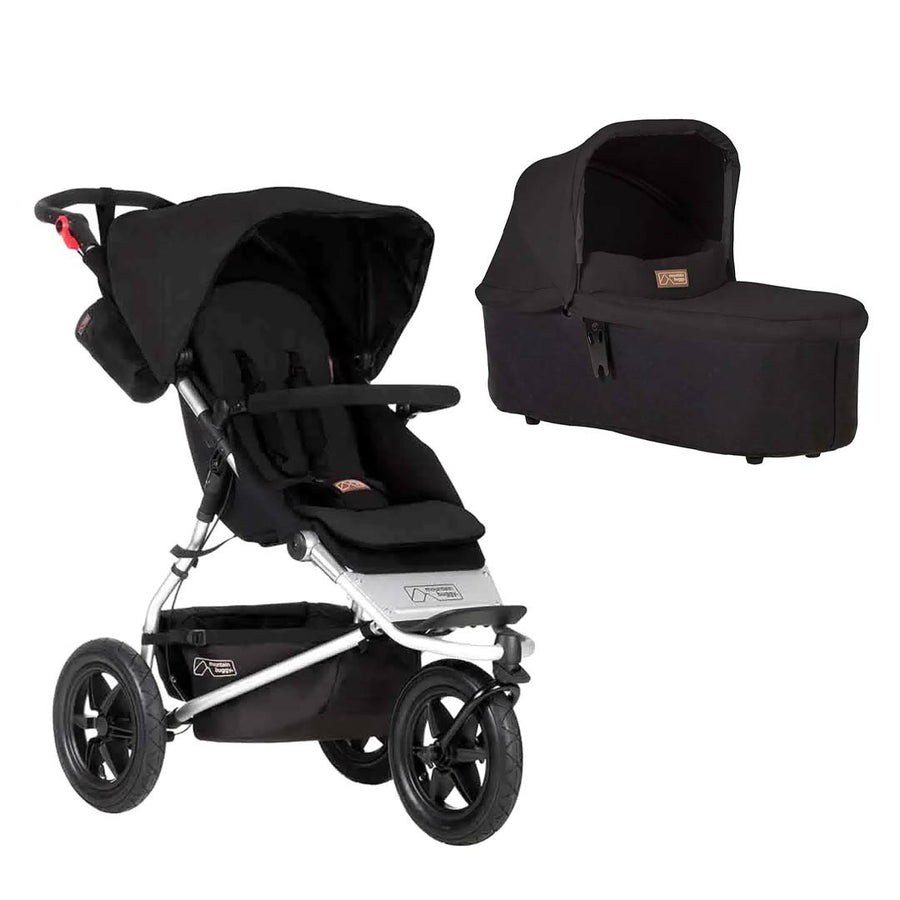 Mountain Buggy Urban Jungle Pushchair + Urban Jungle Carrycot Plus - Black-Strollers- | Natural Baby Shower