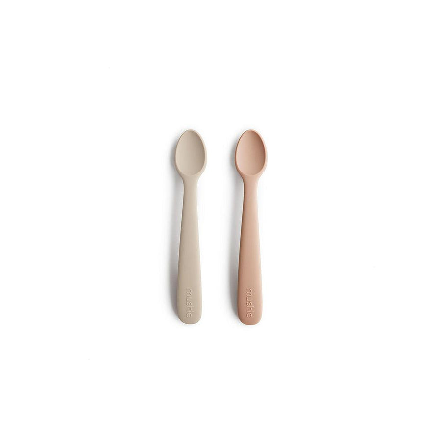 Mushie Baby Spoon - Blush/Shifting Sand-Cutlery- | Natural Baby Shower