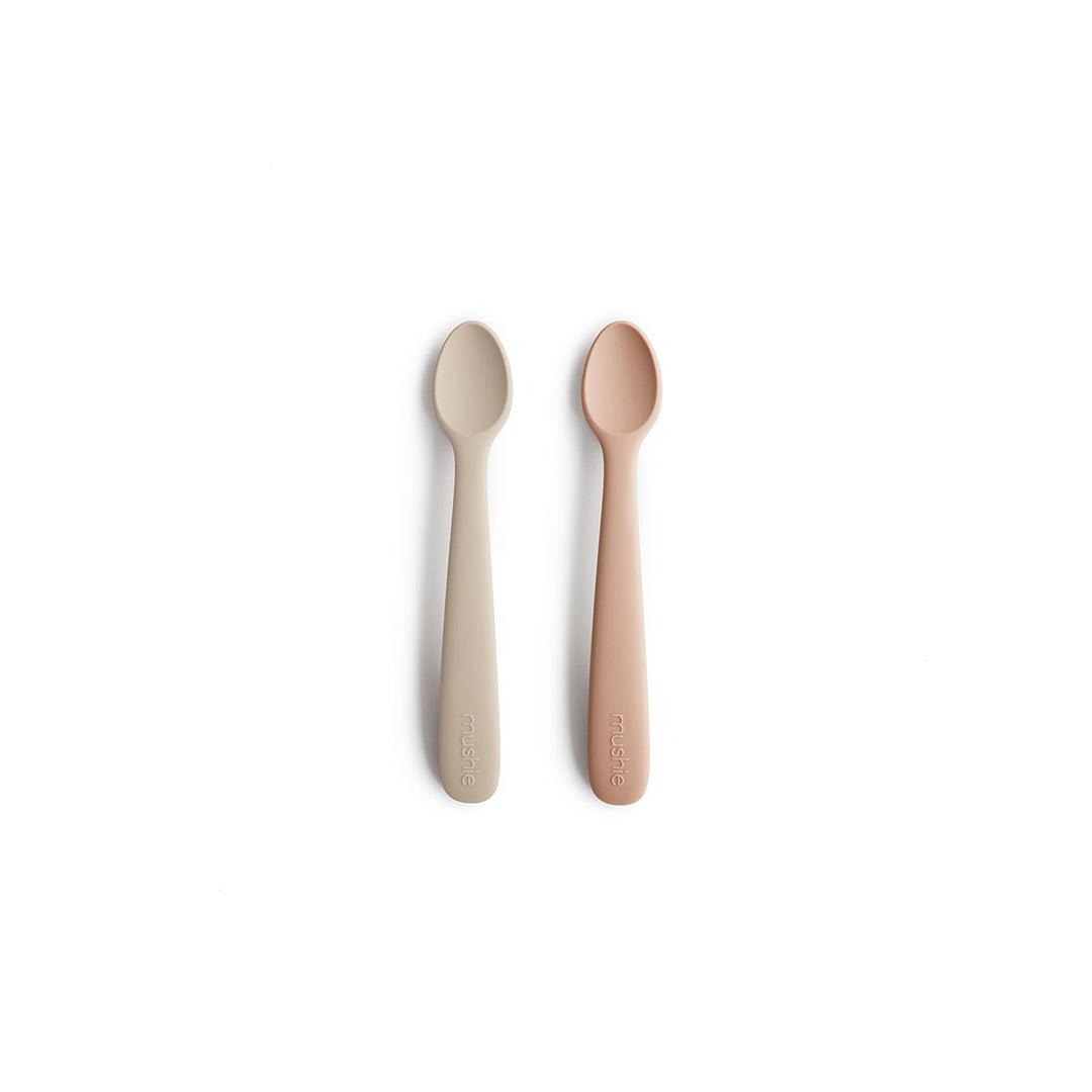 Mushie Baby Spoon - Blush/Shifting Sand-Cutlery- | Natural Baby Shower