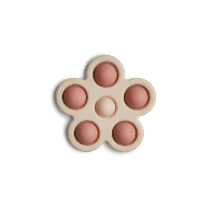 Mushie Flower Press Toy - Rose/Blush/Shifting Sand-Baby Sensory- | Natural Baby Shower