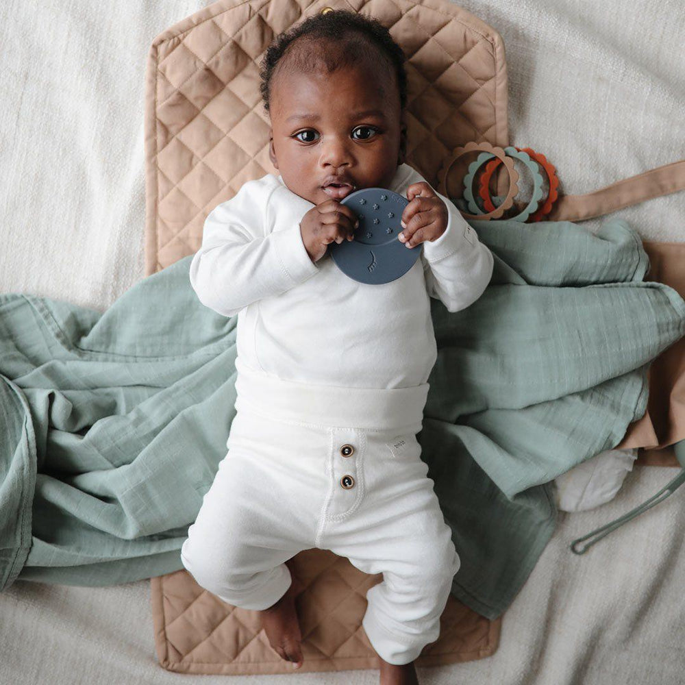 Mushie Organic Muslin Swaddle - Sage-Muslin Wraps- | Natural Baby Shower