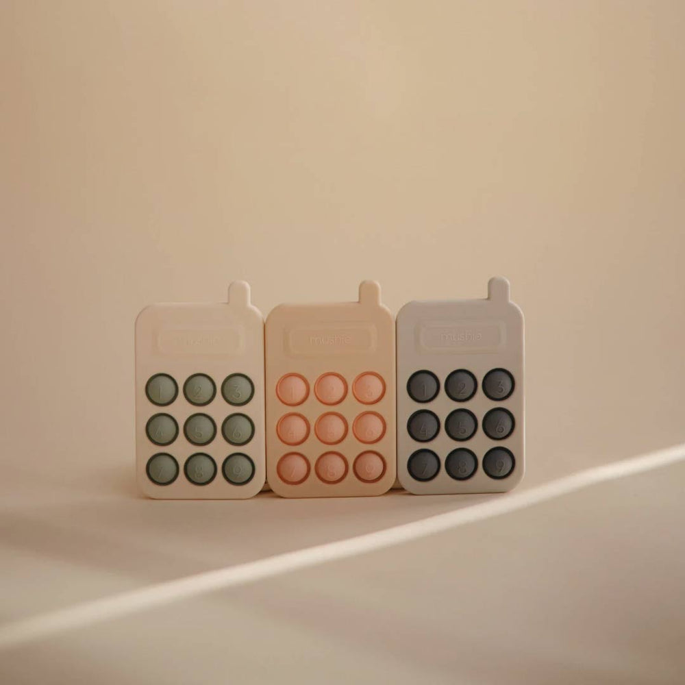 Mushie Phone Press Toy - Blush-Baby Sensory- | Natural Baby Shower