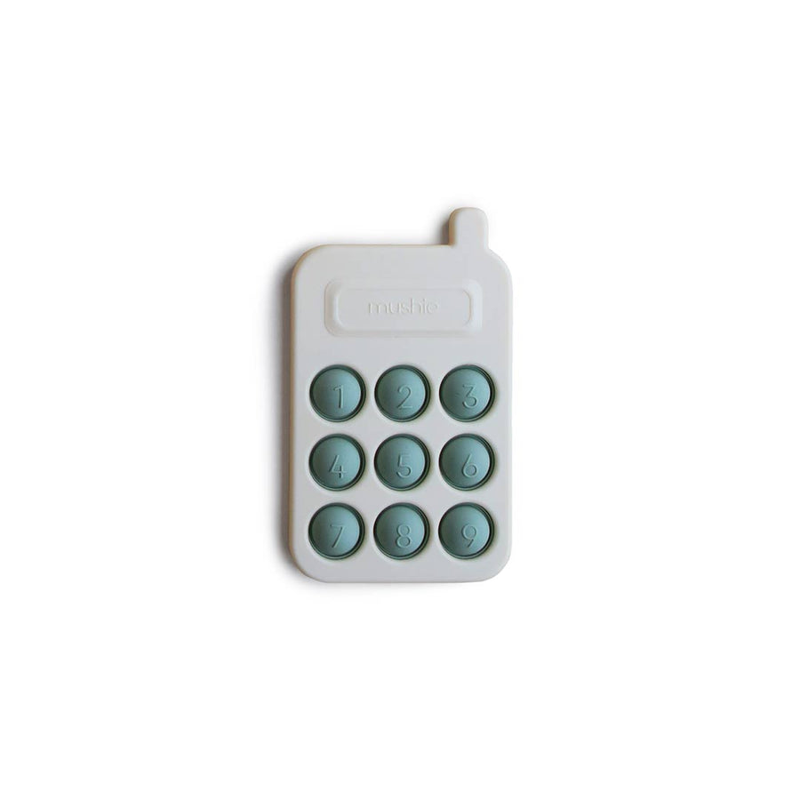 Mushie Phone Press Toy - Cambridge Blue-Baby Sensory- | Natural Baby Shower
