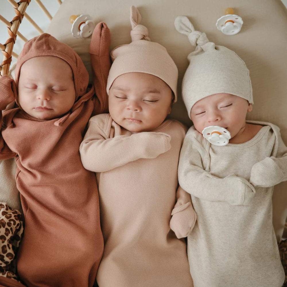 Mushie Ribbed Baby Beanie - Blush-Hats-Blush-0-3m | Natural Baby Shower