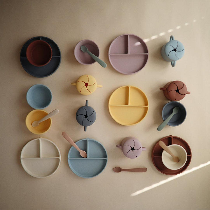 Mushie Silicone Suction Plate - Cambridge Blue-Plates- | Natural Baby Shower