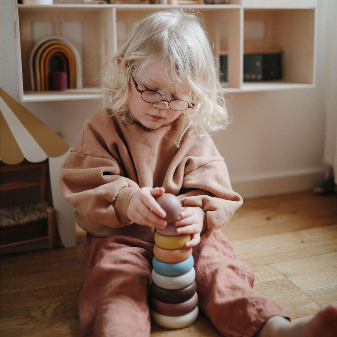 Mushie Stacking Ringtower - Rustic-Stacking Toys- | Natural Baby Shower