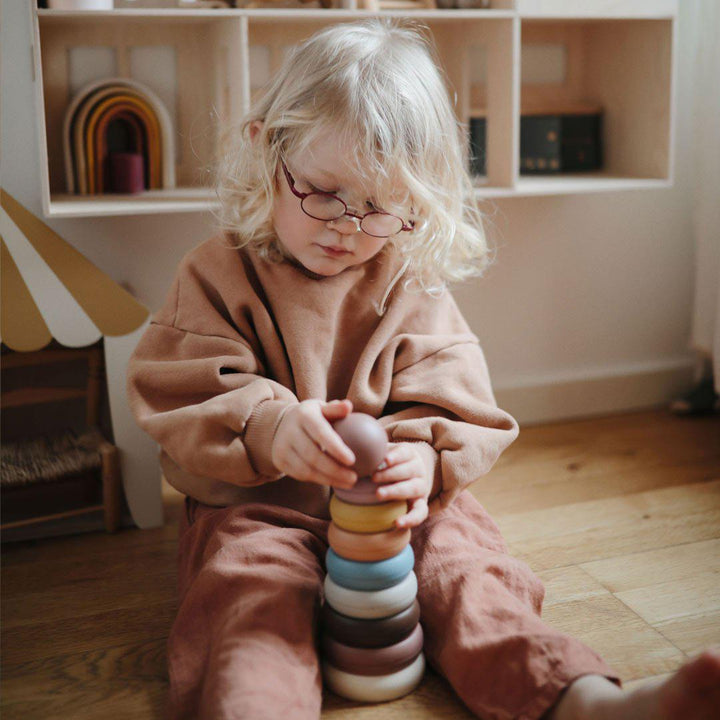 Mushie Stacking Ringtower - Rustic-Stacking Toys- | Natural Baby Shower