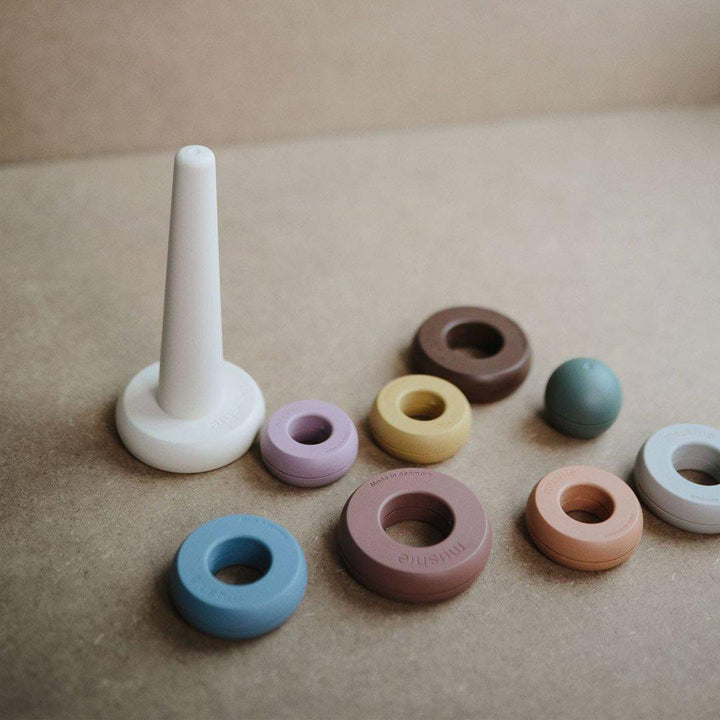Mushie Stacking Ringtower - Rustic-Stacking Toys- | Natural Baby Shower