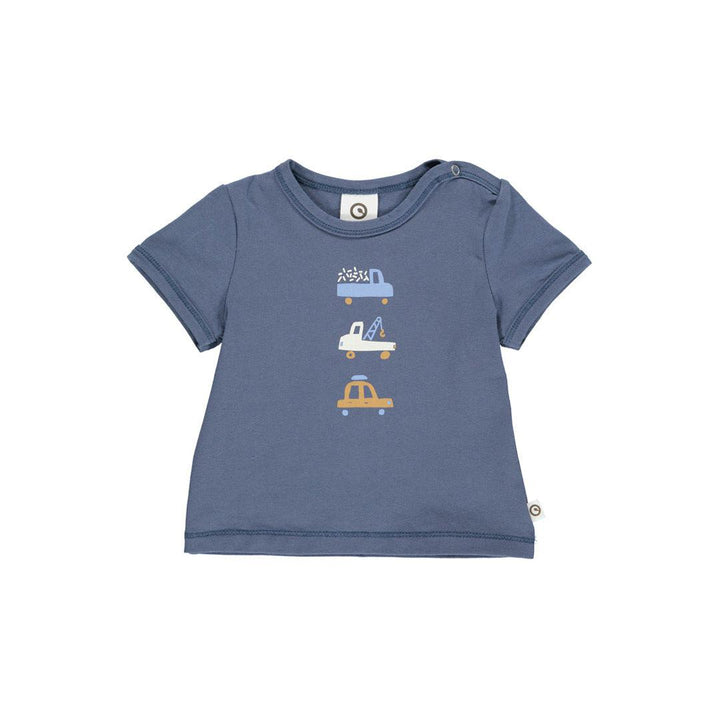 Musli Automobile Short Sleeve T-Shirt - Indigo-Tops-Indigo-56 | Natural Baby Shower