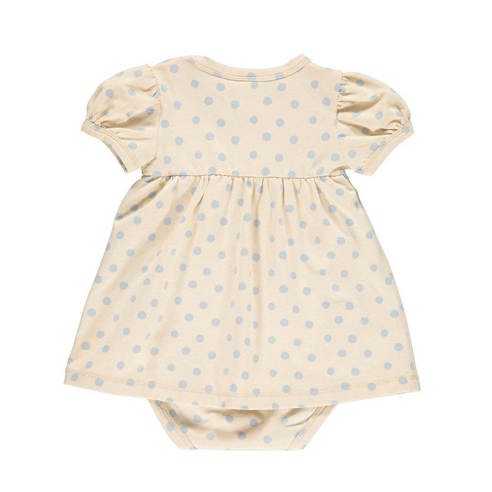 Musli Dot Short Sleeve Dress Bodysuit - Buttercream-Bodysuits-Buttercream-56 | Natural Baby Shower