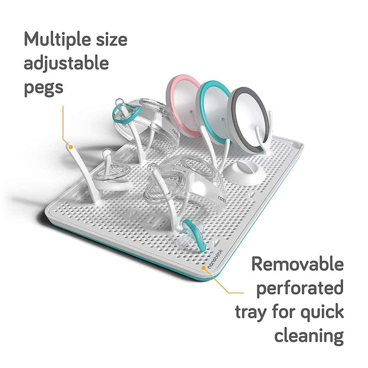 Nanobebe Compact Drying Rack - White-Drying Racks- | Natural Baby Shower