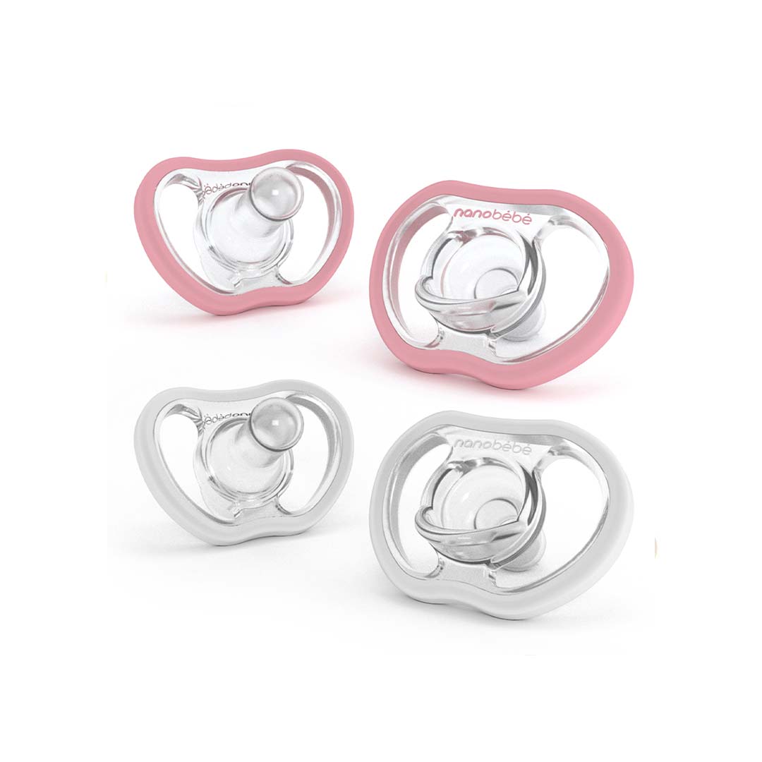 Nanobebe Flexy Active Soothers - Pink + White - 4 Pack-Pacifiers- | Natural Baby Shower