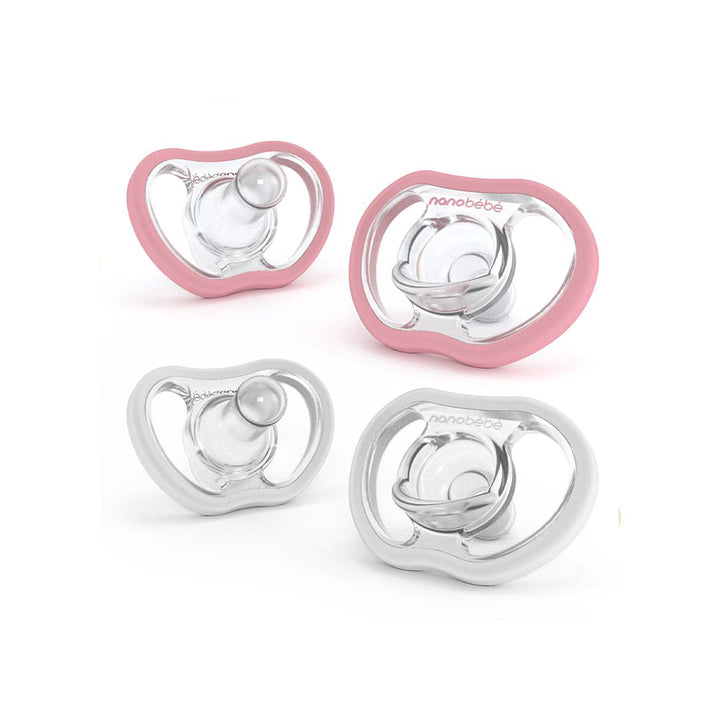 Nanobebe Flexy Active Soothers - Pink + White - 4 Pack-Pacifiers- | Natural Baby Shower